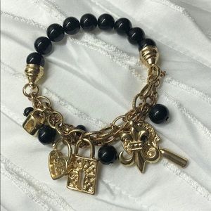 Black and gold charm bracelet.